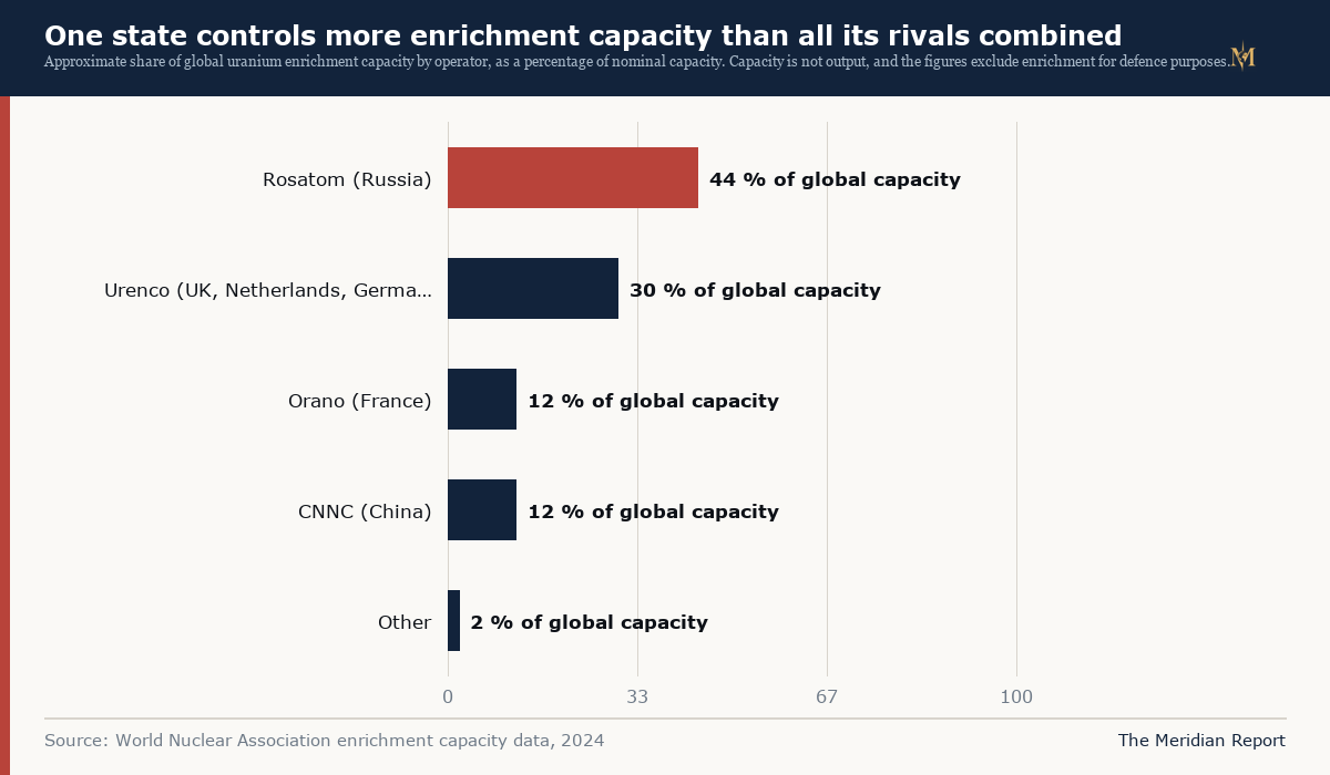 Rosatom holds the largest share of the world's enrichment capacity